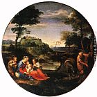 Annibale Carracci Rest on Flight into Egypt painting
